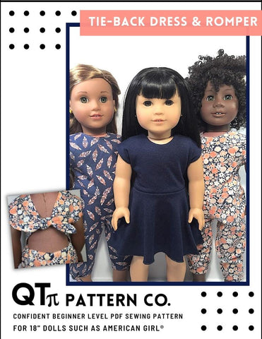 QTπ Doll Clothing 18 Inch Modern Tie Back Romper and Dress 18" Doll Clothes larougetdelisle