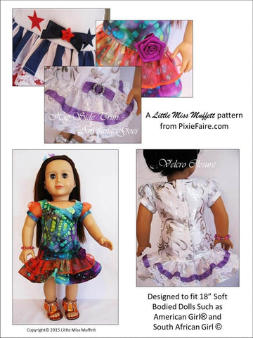 Little Miss Muffett 18 Inch Modern Time to Celebrate 18" Doll Clothes Pattern larougetdelisle