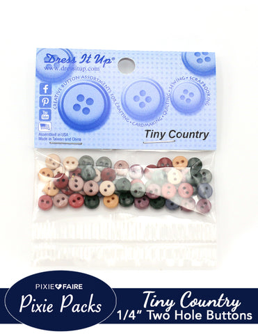 larougetdelisle Pixie Packs Dress It Up Tiny Country Buttons 1/4" or 6mm larougetdelisle