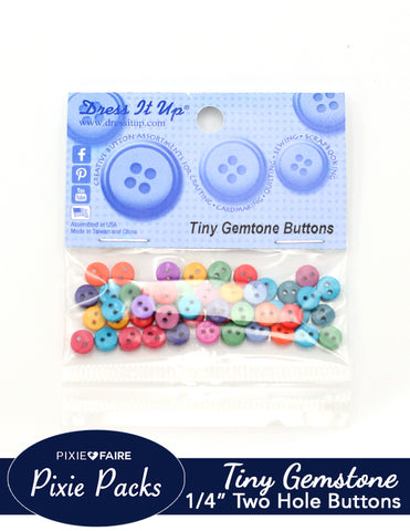 larougetdelisle Pixie Packs Dress It Up Tiny Gemstone Buttons 1/4" or 6mm larougetdelisle