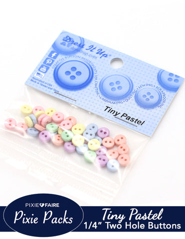 larougetdelisle Pixie Packs Dress It Up Tiny Pastel Buttons 1/4" or 6mm larougetdelisle