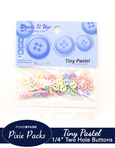 larougetdelisle Pixie Packs Dress It Up Tiny Pastel Buttons 1/4" or 6mm larougetdelisle