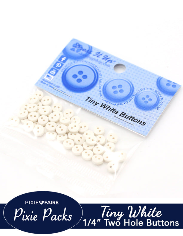 Dress It Up Tiny White Buttons 1/4" or 6mm