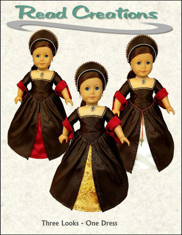 Read Creations 18 Inch Historical 3 Looks-In-One Tudor Ensemble 18" Doll Clothes Pattern larougetdelisle
