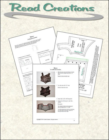 Read Creations 18 Inch Historical 3 Looks-In-One Tudor Ensemble 18" Doll Clothes Pattern larougetdelisle