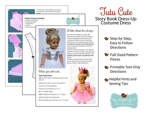 My Angie Girl 18 Inch Modern Tutu Cute Story Book Dress-Up Costume Dress 18" Doll Clothes larougetdelisle