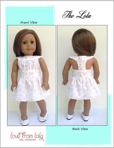 Love From Lola 18 Inch Modern The Lola Dress and Romper 18" Doll Clothes Pattern larougetdelisle