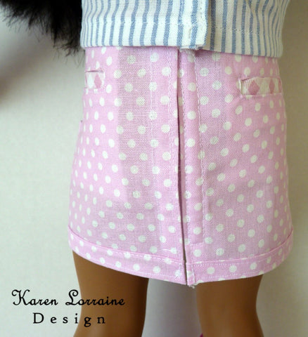 Karen Lorraine Design 18 Inch Modern Utility Skirt 18" Doll Clothes Pattern larougetdelisle