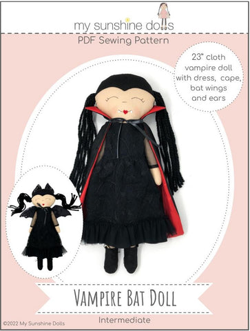 My Sunshine Dolls Cloth doll Vampire Bat Doll 23" Cloth Doll Pattern larougetdelisle