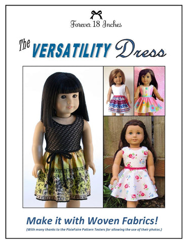 Forever 18 Inches 18 Inch Modern The Versatility Dress 18" Doll Clothes Pattern larougetdelisle