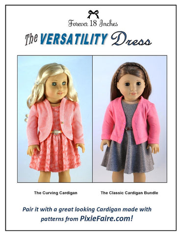 Forever 18 Inches 18 Inch Modern The Versatility Dress 18" Doll Clothes Pattern larougetdelisle