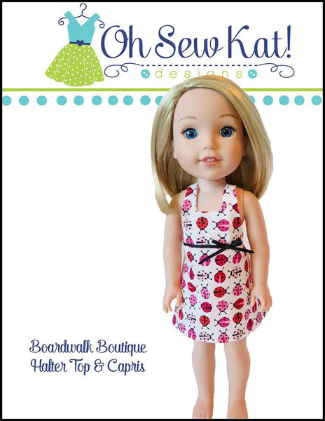 Oh Sew Kat Boardwalk Boutique Halter Top & Capris Doll Clothes Pattern ...