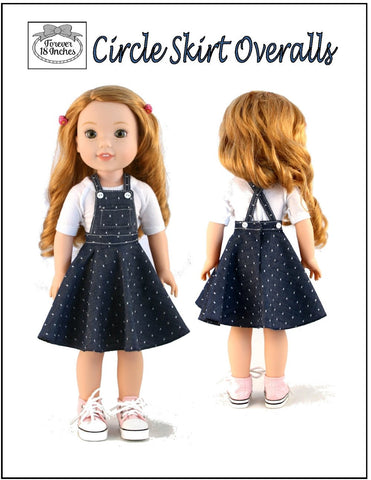 Forever 18 Inches WellieWishers Circle Skirt Overalls 14-14.5" Doll Clothes Pattern larougetdelisle
