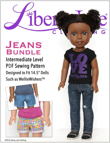Liberty Jane WellieWishers Jeans Bundle 14.5 Inch Doll Clothes Pattern larougetdelisle