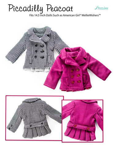 Liberty Jane WellieWishers Piccadilly Peacoat 14.5 Inch Doll Clothes Pattern larougetdelisle