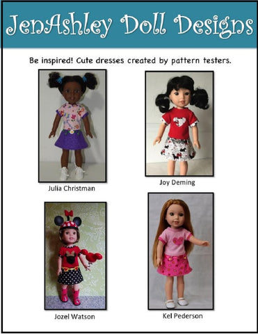 Jen Ashley Doll Designs WellieWishers Ella Rose Dress Pattern for 14-14.5 Inch Dolls larougetdelisle