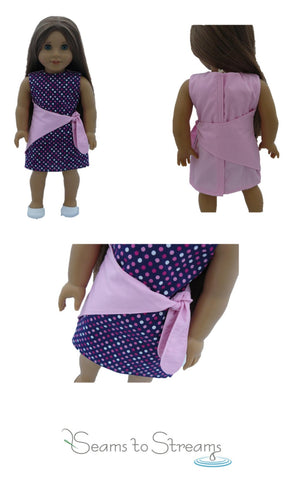 Seams to Streams 18 Inch Modern Knot What I Expected Dress 18" Doll Clothes Pattern larougetdelisle