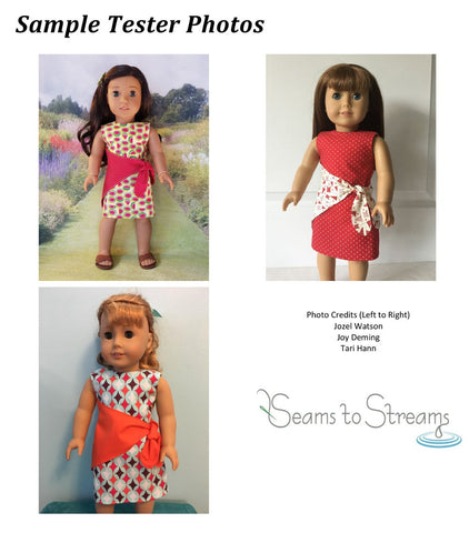Seams to Streams 18 Inch Modern Knot What I Expected Dress 18" Doll Clothes Pattern larougetdelisle