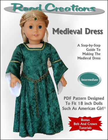 Read Creations 18 Inch Historical Medieval Dress 18" Doll Clothes Pattern larougetdelisle