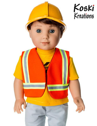 Koski Kreations 18 Inch Modern Construction Gear 18" Doll Clothes Pattern larougetdelisle