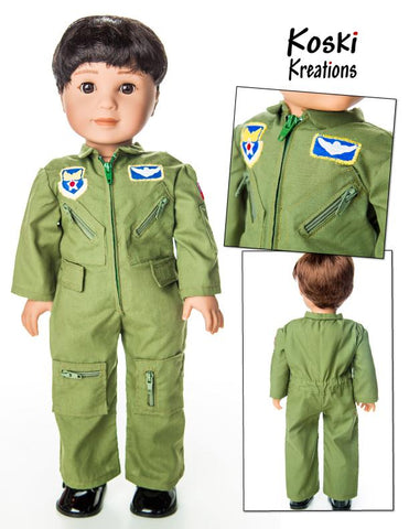 Koski Kreations 18 Inch Modern Flight Suit 18" Doll Clothes Pattern larougetdelisle
