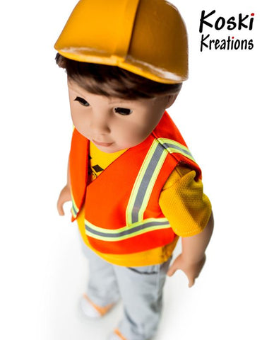 Koski Kreations 18 Inch Modern Construction Gear 18" Doll Clothes Pattern larougetdelisle