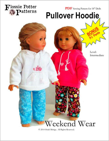 Flossie Potter 18 Inch Modern Weekend Wear Pullover Hoodie and PJ Pants 18" Doll Clothes larougetdelisle