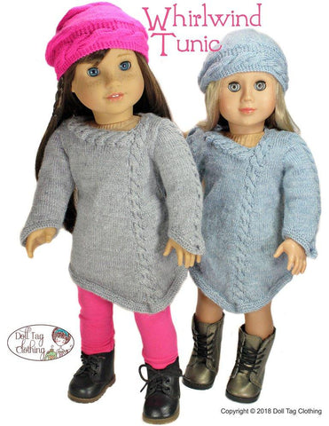 Doll Tag Clothing Knitting Whirlwind Tunic 18" Doll Knitting Pattern larougetdelisle