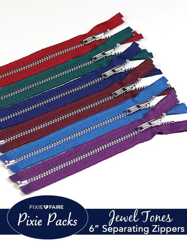 larougetdelisle Pixie Packs Pixie Packs 6" Separating Zippers - Jewel Tones larougetdelisle