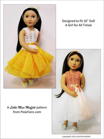 Little Miss Muffett A Girl For All Time Romantic Fusion Crochet Pattern for AGAT Dolls larougetdelisle