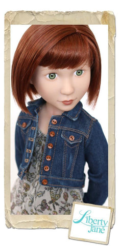 Liberty Jane A Girl For All Time Denim Jacket Pattern for AGAT Dolls larougetdelisle