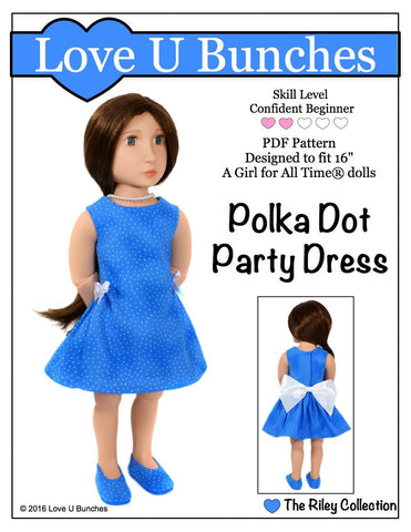 Love U Bunches A Girl For All Time Polka Dot Party Dress for AGAT Dolls larougetdelisle