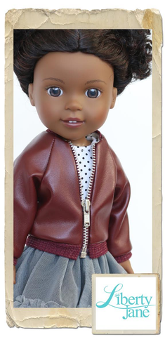 Liberty Jane WellieWishers Avila Aviator Jacket 13-14.5 Inch Doll Clothes Pattern larougetdelisle