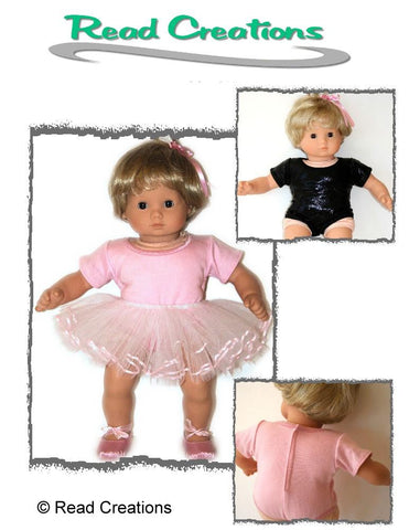 Read Creations Bitty Baby/Twin Ballet Leotard 15" Baby Doll Clothes Pattern larougetdelisle