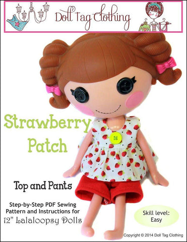 Doll Tag Clothing Lalaloopsy Strawberry Patch Top and Pants Pattern for Lalaloopsy Dolls larougetdelisle