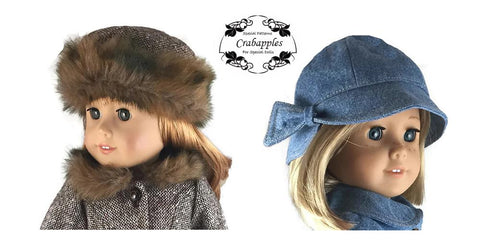 Crabapples 18 Inch Modern Classic Coat and Classic Hat Bundle 18" Doll Clothes Pattern larougetdelisle