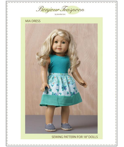 Bonjour Teaspoon 18 Inch Modern Mia Dress 18" Doll Clothes Pattern larougetdelisle