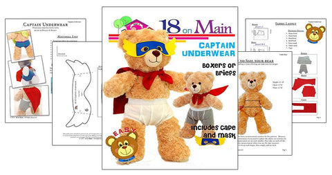 18 On Main Build-A-Bear Captain Underwear Pattern for Build-A-Bear Dolls larougetdelisle