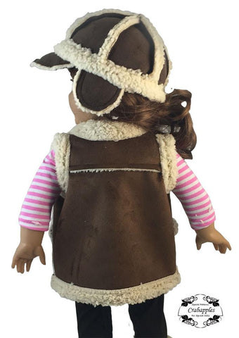 Crabapples 18 Inch Modern Chilly Morning Vest, Hat and Boot Bundle 18" Doll Clothes Pattern larougetdelisle