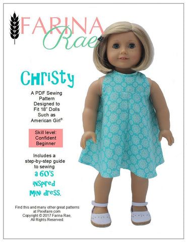 Farina Rae 18 Inch Modern Christy Dress 18" Doll Clothes Pattern larougetdelisle