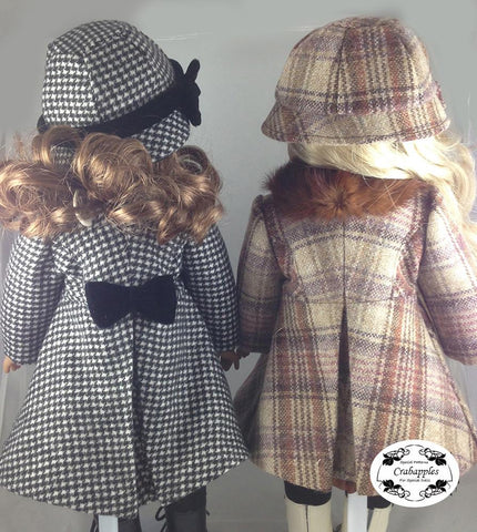 Crabapples 18 Inch Modern Classic Coat and Hat 18" Doll Clothes Pattern larougetdelisle