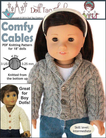 Doll Tag Clothing Knitting Comfy Cables Knitting Pattern larougetdelisle