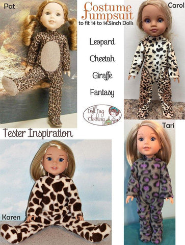 Doll Tag Clothing WellieWishers Costume Jumpsuit Pattern for 14 to 14.5 Inch Dolls larougetdelisle