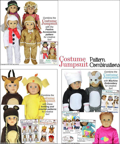 Doll Tag Clothing 18 Inch Modern Costume Jumpsuit 18" Doll Clothes Pattern larougetdelisle