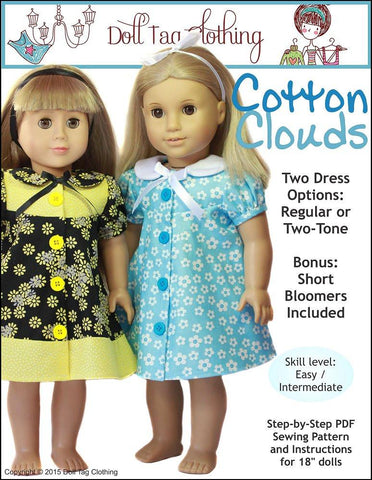 Doll Tag Clothing 18 Inch Modern Cotton Clouds 18" Doll Clothes larougetdelisle