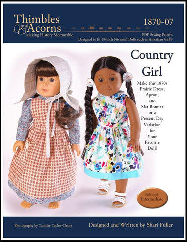 Thimbles and Acorns 18 Inch Historical Country Girl 18" Doll Clothes larougetdelisle
