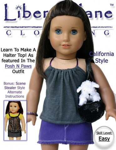 Liberty Jane 18 Inch Modern Malibu Halter Top 18" Doll Clothes Pattern larougetdelisle