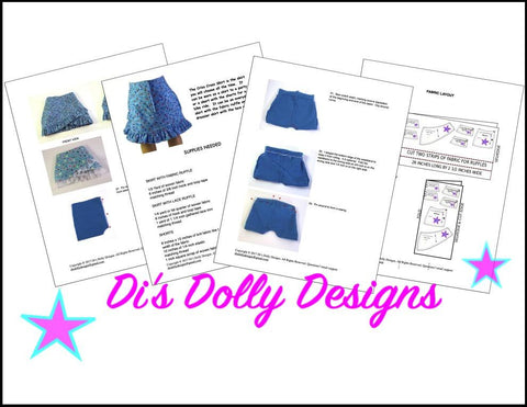 Di's Dolly Designs 18 Inch Modern Criss Cross Skirt 18" Doll Clothes larougetdelisle