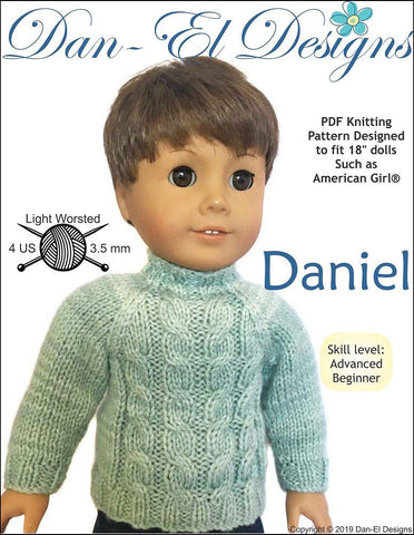 Dan-El Designs Knitting Daniel 18" Doll Knitting Pattern larougetdelisle