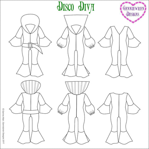 Genniewren 18 Inch Historical Disco Diva 18" Doll Clothes Pattern larougetdelisle